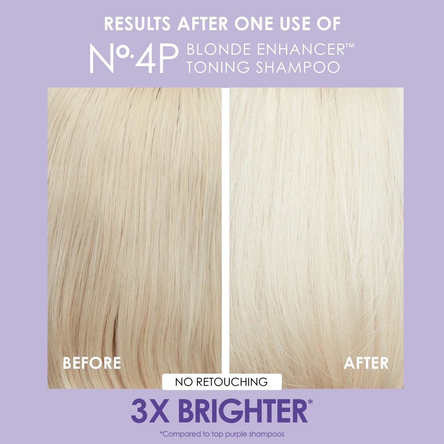 No.4P Blonde Enhancer Toning Shampoo -  which cleanses, tones, and repairs while keeping hair hydrated from roots to ends. 