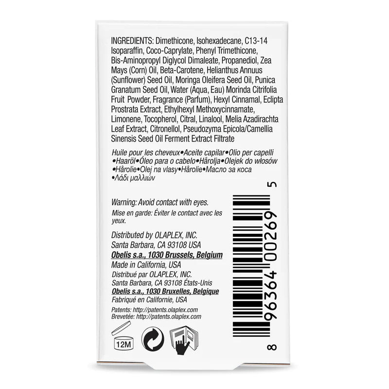 No.7 Bonding Oil - Olaplex - Increases shine, softness, and color vibrancy. Minimizes flyaways and frizz, while providing UV/heat protection.